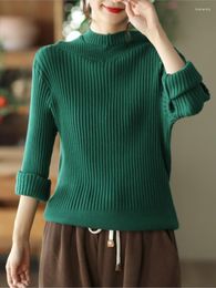 Women's Sweaters Autumn Winter Sweater Women Retro Hooded Slim-type Knitting Tops Ladies Casual Simple