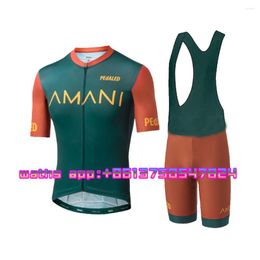 Racing Sets 2023 Team AMANI Men Summer Cycling Clothing Tops MTB Bike Clothes Maillot Ropa Ciclismo Bib Shorts 9D Gel Bicycle Suit