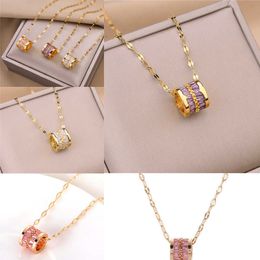 Tiktok red fashion crystal transfer bead necklace Korean version simple chain of female clavicle gift for girlfriend.