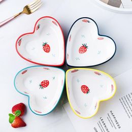 Bowls Japanese Underglaze Coloured Ceramic Eating Bowl Noodle Single Heart-shaped Salad Creative Breakfast Girly Cute Tableware