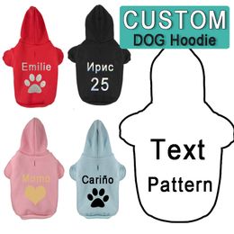 Dog Apparel Custom Pet Dog Clothes Cat Coats Jacket Hoodies French Bulldog Teddy Warm Printing Heart Paw Cute Sweater Coat Puppy Clothes 230812