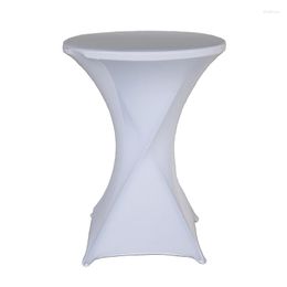 Table Cloth Solid Colors Cover Four Corner Bar Cocktail Round Stretch For El Wedding Birthday Banquet Scene Decor