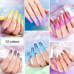 Color Changing Dip Powder Nail Kit Starter 12 Colors Blue Pink Purple Acrylic Dipping Powder Essential Liquid Set With Base&Top Coat Activator Brush Saver