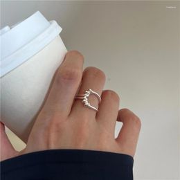 Cluster Rings Simple Real 925 Sterling Silver For Women Finger Jewellery 2023 Minimalist Geometric Line Ring Woman Wedding Gift Bijoux