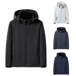 Men's Hoodies Mens Fleece Hood Jacket Casual Hooded 2023 Spring And Autumn Season Coat Men Double Breasted Wool Blend