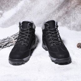 waterproof snow boots women Brand Men's Luxury Waterproof Ankle Snow Footwear for Autumn Work and Outdoor Activities