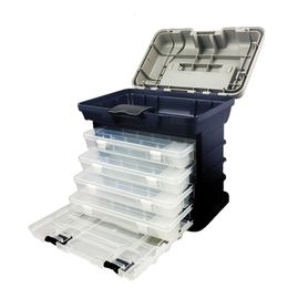 Fishing Accessories Multifunctional Tackle Box 4 Tiers Portable Lure Storage Case Can Be Used As A Bench Hooks Baits Organiser 230811