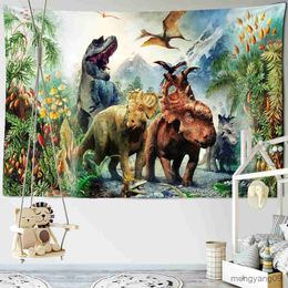 Tapestries Retro Dinosaur Wall Tapestry Park Wall Hanging Tapestry Home Decor Table Cover Tapestry R230812