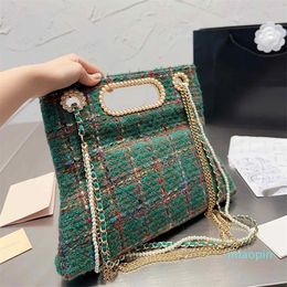 2023-Women Fashion Chain Bags Luxury Designer Shoulder Bag Girl Pearl Handbag Green Women Messenger Tote Crossbody Bag