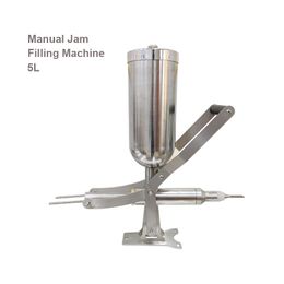 Manual Jam Filling Cream Filler 5L Stainless Steel Bread/ Puffs Chocolate Juice Sauce Filling Machine With 3 Nozzle Mould