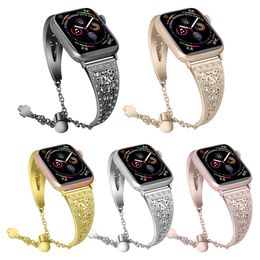 Luxury Women's Diamond Strap For Apple Watch Ultra Band 8 49mm 44mm 40mm 41mm 45mm Metal Correa Bracelet iWatch 38mm 42mm 7 6 Se Strap