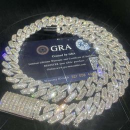 Sterling Sier VVS Moissanit Sier vereiserte Kette Diamond Halskette für Männer Halskette Moissanit Tenniskette