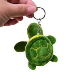 Keychains Lanyards Turtle Plush Keychain Stuffed Animal Soft Fur Cute Green Charm Accessories Keyring Decorative Toy for Backpack