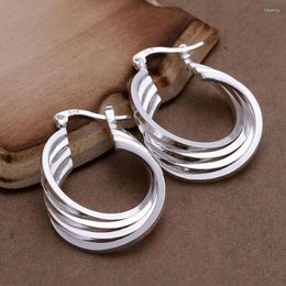 Hoop Earrings Elegant Noble Lady Wedding Gifts Beautiful Fashion Women Silver Color Party Earring Jewelry Cute Nice