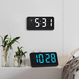 Wall Clocks Digital Alarm Clock RGB Colour Change LED Wall-Mounted TemperatureTime Display Table Desktop Lamp Home Decor