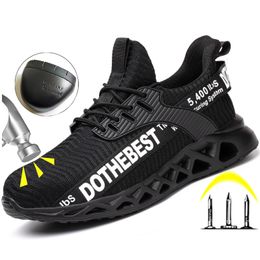 Boots Plus Sise 3648 Mens Safety Work Shoes Indestructible Antismash Sneakers Construction Steel Toe Breathable Security 230812