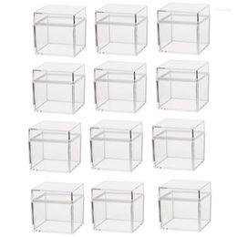 Gift Wrap 24Pcs Transparent Plastic Candy Box Biscuits Cookies Packing Party Treat Boxes Square Container