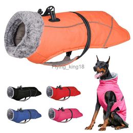 Winter Large Dog Clothes Warm Fleece Waterproof Big Dog Jacket Vest Pet Dog Coat Clothing For French Bulldog Doberman Greyhound HKD230812