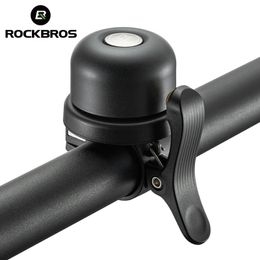 Bike Horns ROCKBROS Bicycle Bell Classical Stainless Loud Horn Cycling Handlebar Portable Alarm Safety Accessories 230811