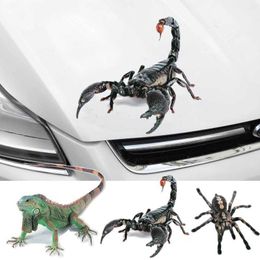 3D Animal Stickers Spider Gecko Realistic Decals Auto Motorcycle Body Styling Sticker Car Waterproof Decal Decor R230812