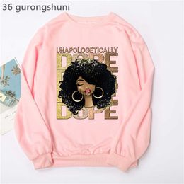 Watercolour Golden Unapologetically Graphic Print Hoodies Women/Girls Fashion African Black Girl Magic Sweatshirt Femme Jumper HKD230725