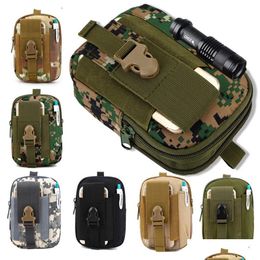 Outdoor Bags Men Waist Pack Bum Bag Pouch Waterproof Tactical Sport Hunting Belt Molle Nylon Mobile Phone Travel Tools Drop Delivery Dh1Jx