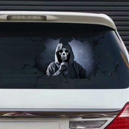 Car Stickers Scary Skull Decals for Cars Waterproof Bone Skeleton Window Bumper Truck SUV Home Door Wall Sticker Exterior Accessories R230812