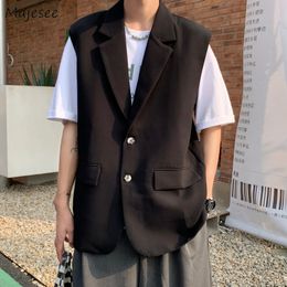 Men's Vests Streetwear Clothing Men Hop College Hip Allmatch Coat Baggy Fashion Teens Design Japanese Sleeveless Handsome Gentle 230812