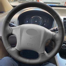 Steering Wheel Covers Perforated Leather Cover For Tucson 2006 2007 2008 2009 2010 2011 2012 2013 2014 Car Interior Trim