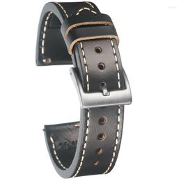 Watch Bands High Quality Horween Genuine Leather Straps Brown Soft Wrap Handmade Horsehide 18mm 20mm 22mm