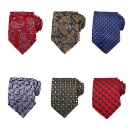 Bow Ties Lot (Pack 6 Pieces) For Men Various Paisley Red Black Blue Jacquard Woven Neckties Wedding Accessory