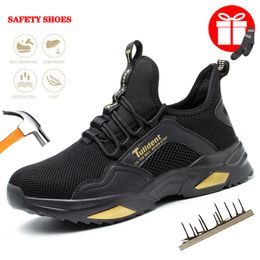 Safety Shoes Safety Shoes Men Anti-Smashing Steel Toe Cap Puncture Proof Construction Lightweight Breathable Sneaker Work Boots Women Quality 230812