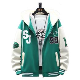 Men's Jackets INS Hip Hop Men's Hoodie Baseball Jacket Casual Slim Fit Unisex Uniform Bomber Coat Youth Students Bomber Jacket Couple 230812