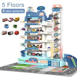 Diecast Model Electric Track Parking Building Car Toy Racing Rail Car Train Track Toy for Children Gifts Mechanical Adventure Brain Table Game 230811