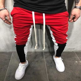 Brand 2018 Men Casual Pants Fashion Male Hip Hop Sweatpants Side Stripe Contrast Colour Jogger Harem Streetwear2yqr