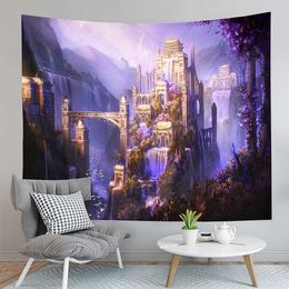 Tapestries Fantasy Castle Tapestry River Forest Tapestry Fairy Tale World Tapestry Home Living Room Dorm Bedroom Aesthetics Tapestries