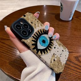 Women Desigenr Phone Cases Fashion Luxury Brand Trendy Mysterious Eyes iPhone Cover For iPhone 14 14Plus 14Pro 14ProMax 13 12 11 Pro Max