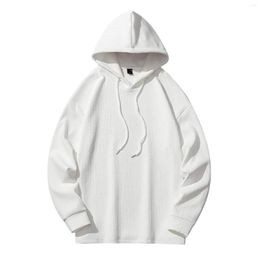 Men's Hoodies Mens Knitted Drawstring Sweatshirt Male Autumn Winter Hoodie Long Sleeve Soild Colour Round Neck Sweatshirts Top Clothing