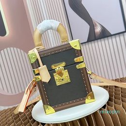 2023-Crossbody Bag The Camera Shoulder Bags Women Handbags Purse Old Flower Letters Leather Strap Handle Golden Hardware S - Lock Catch