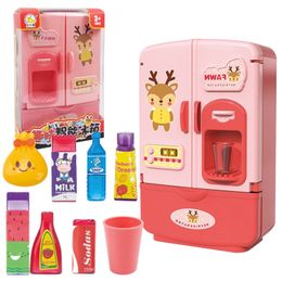 Kitchens Play Food Simulation Kitchen Refrigerator Mini Doll Fashion Furniture For Barbie Accessories Doll Dream House Play Toys for Kids Gift 230812