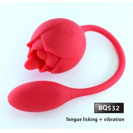 Tongue Licking and Sucking Rose Double Head APP Fun Jumping Egg Female Masturbation Device Female Sexual Products Factory Direct Sales