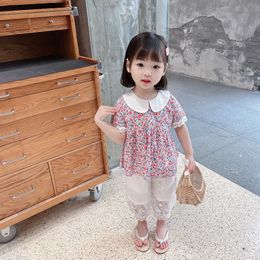 Clothing Sets Girls Clothing Floral Pattern Costume For Girls Tshirt Pants Costumes For Girls Toddler Kids Clothing