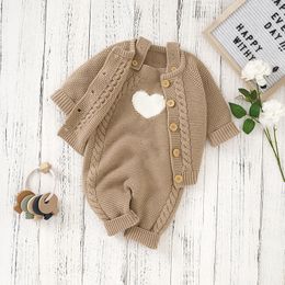 Clothing Sets born Baby Clothes Set Knitted Infant Boy Long Sleeve Coat Sleeveless Jumpsuit Fashion Solid Toddler Girl Kid Top Romper 2PC 230811