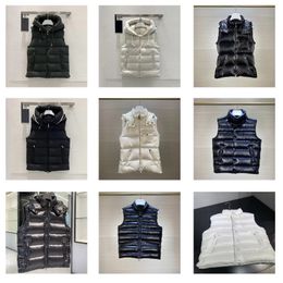 Multi Style Winter Mens Down Vest Fashion Designer Geometric printed clothing puffer jacket Free Transportation size 1-5 black white luxury brand vest famous gilet