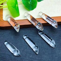 Strand 5PCS Natural Clear Quartz Wenchang Pen Pendant Fashion Women Healing Jewellery Gemstone Crystal Charm Choker Necklace Gift 34-40MM