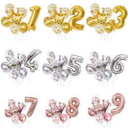 Decoration 7Pcs/set Balloon Number Aluminium Foil Birthday Balloon Gold/silver Balloon Birthday Christmas Decorations Baby Shower