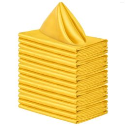 Table Napkin 12 Pack Square Satin Bright Silk Soft Smooth Fabric For Wedding Banquet Party Decoration 17x17 Inch