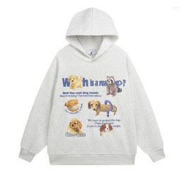 Men's Hoodies Harajuku Men Hoodie Streetwear Hip Hop Cute Dog Graphic Print Oversized Sweatshirt Y2K Fashion 2023 Casual Loose Hooded