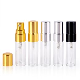 2ml 2.5ml 3ml Clear Spray Bottle Empty Glass Container with Black Silver Gold Pump Sprayer JL1902