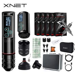 Tattoo Machine XNET Vane Wireless Tattoo Machine Kit Brushless Motor Tattoo Pen Kit with 2400mAh Battery 100pcs Premium Mixed Size Cartridge 230811